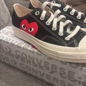 Converse CDG Black and White Sneakers unisex men’s 7, women’s 9
